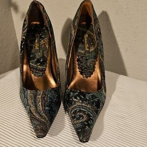 Bonnibel Blue Paisley Heels
